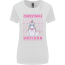Funny Christmas Unicorn Womens Wider Cut T-Shirt White