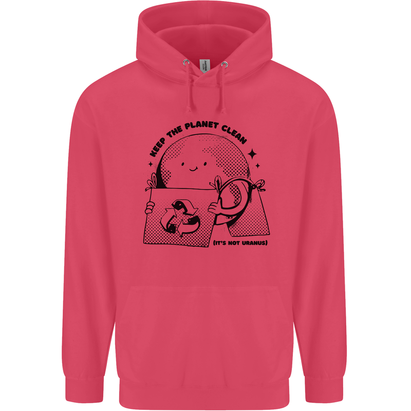 Funny Climate Change Keep the Planet Clean Childrens Kids Hoodie Heliconia