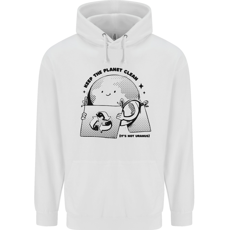 Funny Climate Change Keep the Planet Clean Childrens Kids Hoodie White
