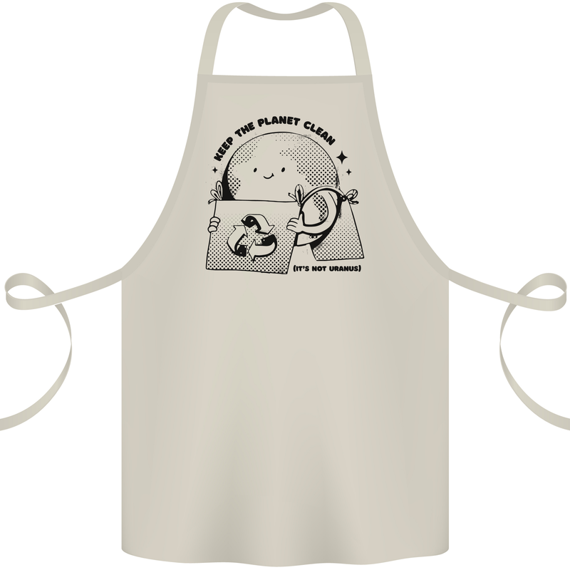 Funny Climate Change Keep the Planet Clean Cotton Apron 100% Organic Natural