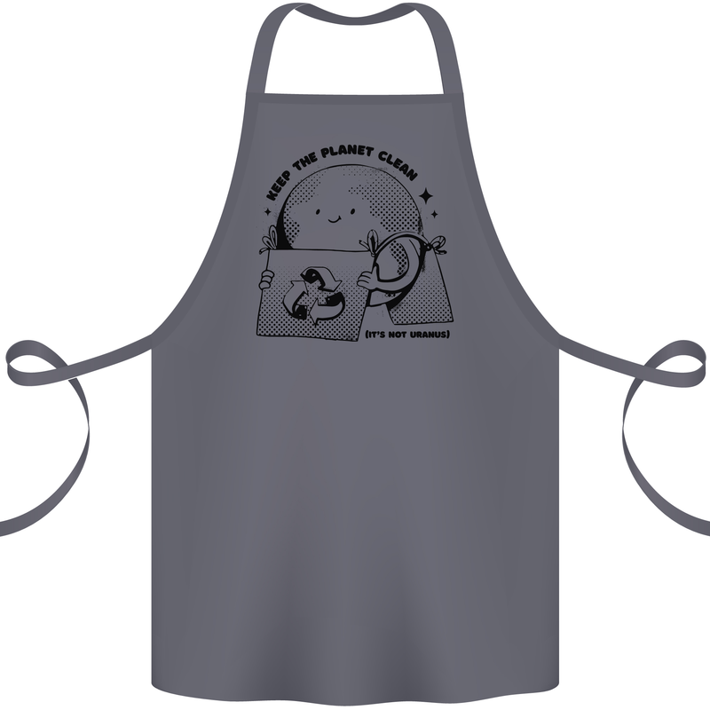 Funny Climate Change Keep the Planet Clean Cotton Apron 100% Organic Steel