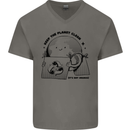 Funny Climate Change Keep the Planet Clean Mens V-Neck Cotton T-Shirt Charcoal