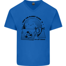 Funny Climate Change Keep the Planet Clean Mens V-Neck Cotton T-Shirt Royal Blue