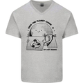 Funny Climate Change Keep the Planet Clean Mens V-Neck Cotton T-Shirt Sports Grey