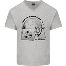Funny Climate Change Keep the Planet Clean Mens V-Neck Cotton T-Shirt Sports Grey