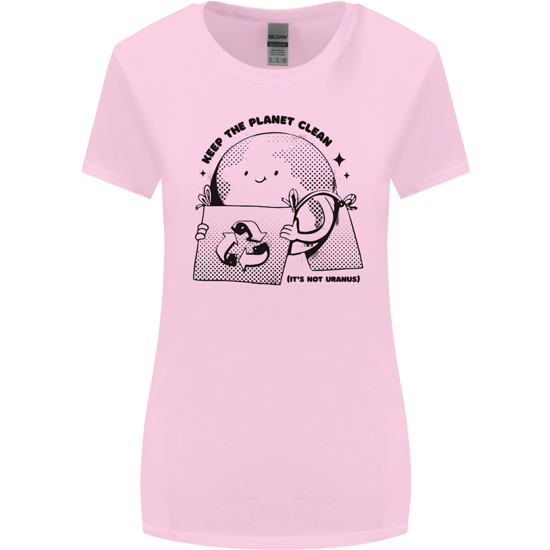 Funny Climate Change Keep the Planet Clean Womens Wider Cut T-Shirt Light Pink