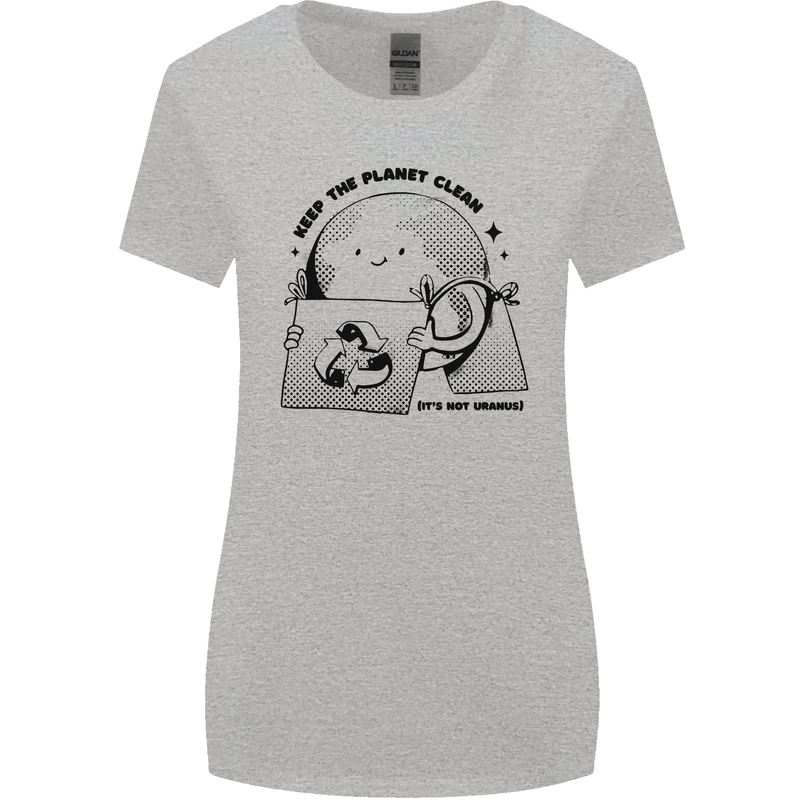 Funny Climate Change Keep the Planet Clean Womens Wider Cut T-Shirt Sports Grey