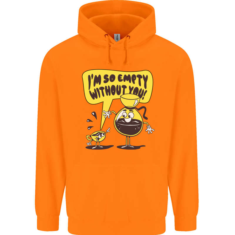 Funny Coffee Childrens Kids Hoodie Orange