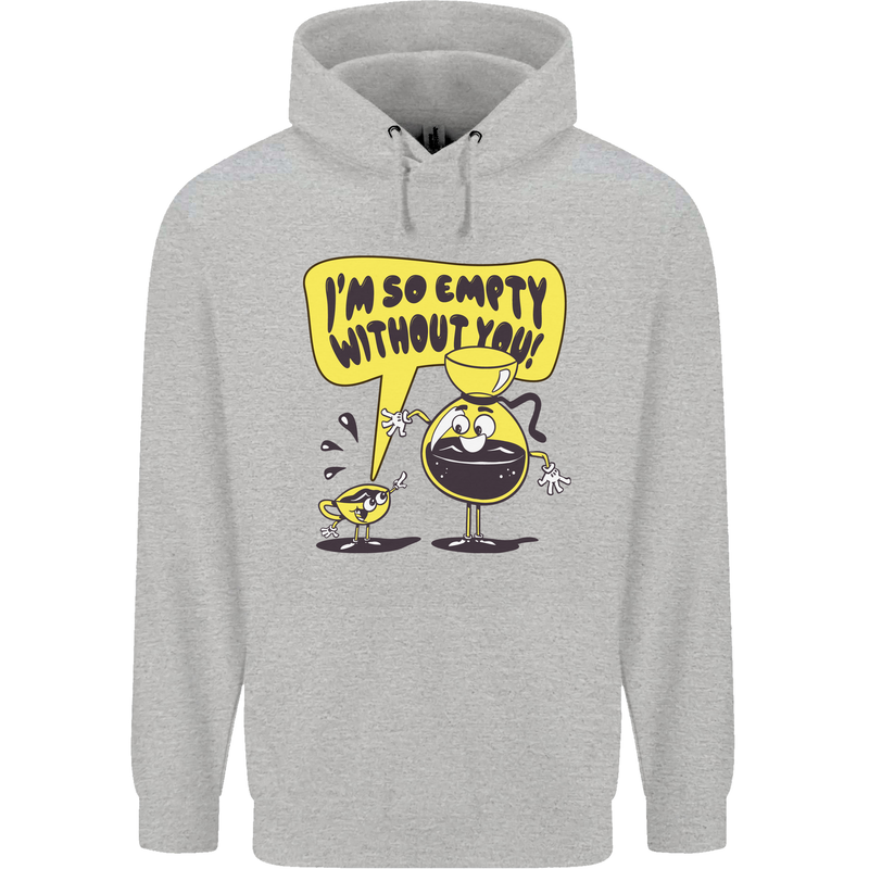 Funny Coffee Childrens Kids Hoodie Sports Grey