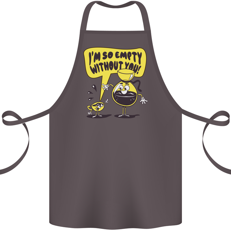 Funny Coffee Cotton Apron 100% Organic Dark Grey