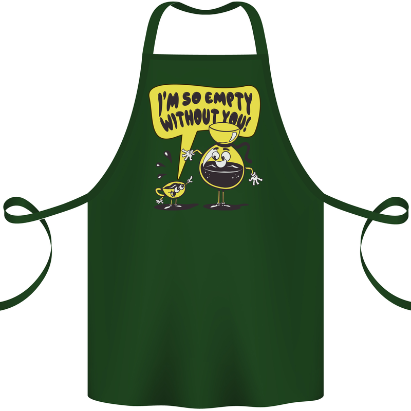 Funny Coffee Cotton Apron 100% Organic Forest Green