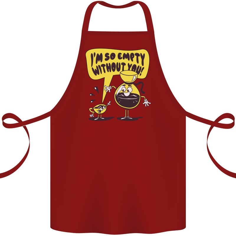 Funny Coffee Cotton Apron 100% Organic Maroon