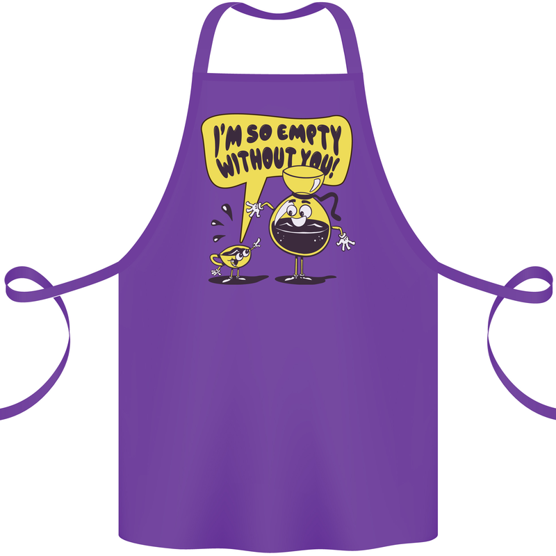 Funny Coffee Cotton Apron 100% Organic Purple