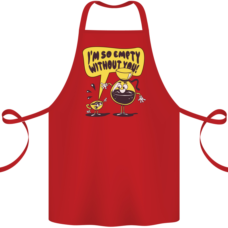 Funny Coffee Cotton Apron 100% Organic Red