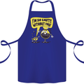 Funny Coffee Cotton Apron 100% Organic Royal Blue