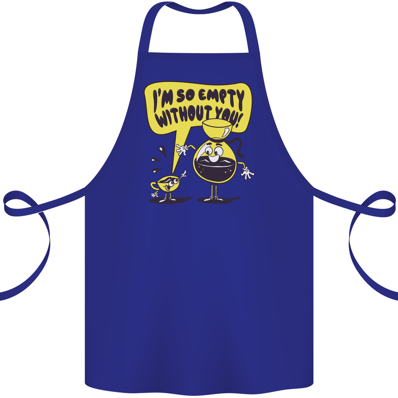 Funny Coffee Cotton Apron 100% Organic Royal Blue