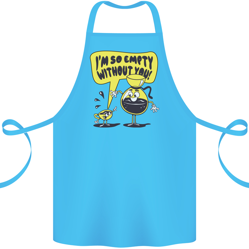 Funny Coffee Cotton Apron 100% Organic Turquoise
