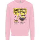 Funny Coffee Kids Sweatshirt Jumper Light Pink