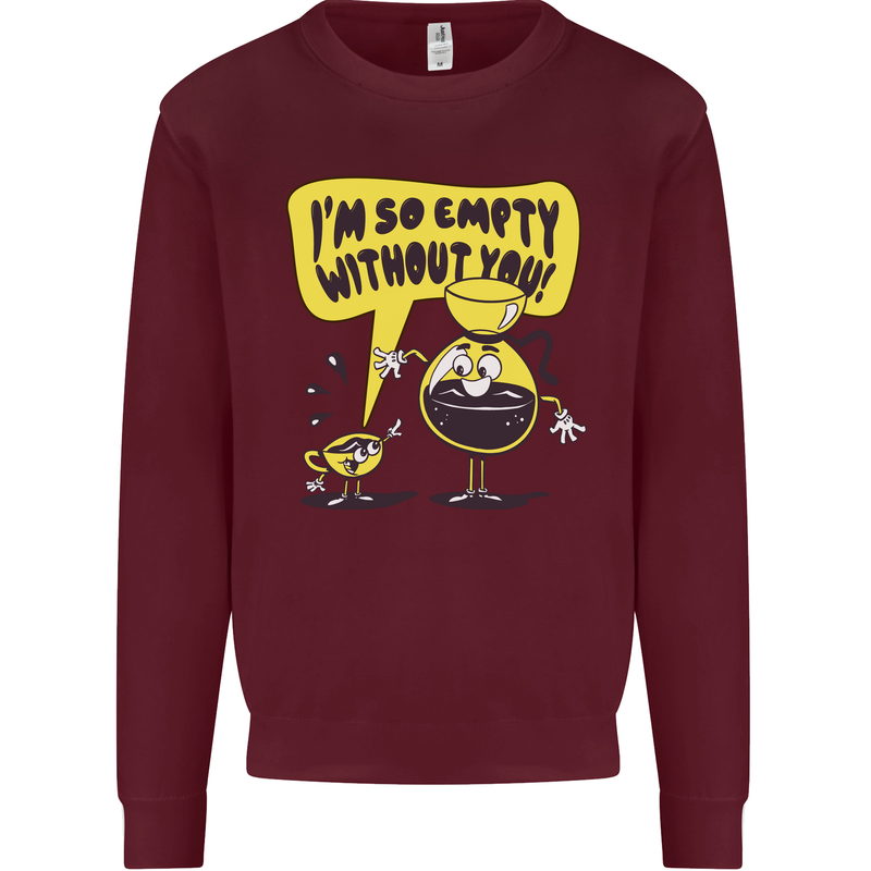 Funny Coffee Kids Sweatshirt Jumper Maroon
