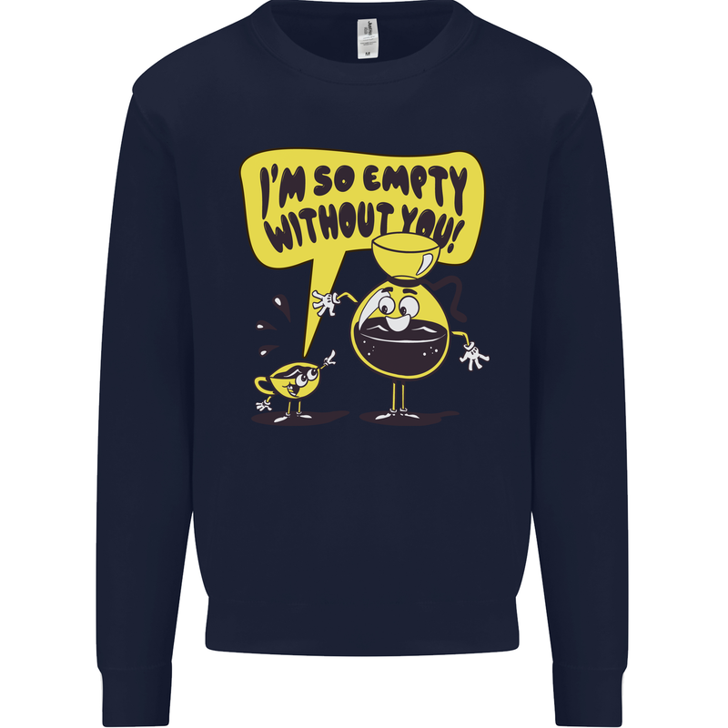 Funny Coffee Kids Sweatshirt Jumper Navy Blue