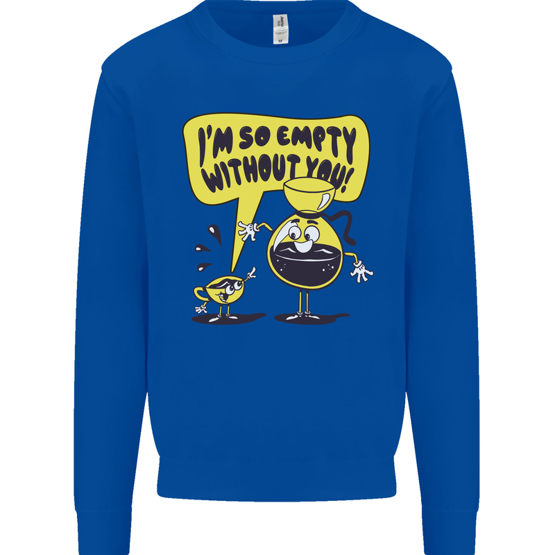 Funny Coffee Kids Sweatshirt Jumper Royal Blue