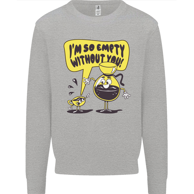 Funny Coffee Kids Sweatshirt Jumper Sports Grey