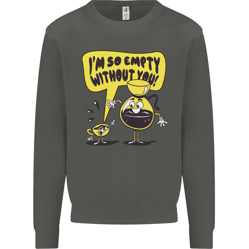 Funny Coffee Kids Sweatshirt Jumper Storm Grey