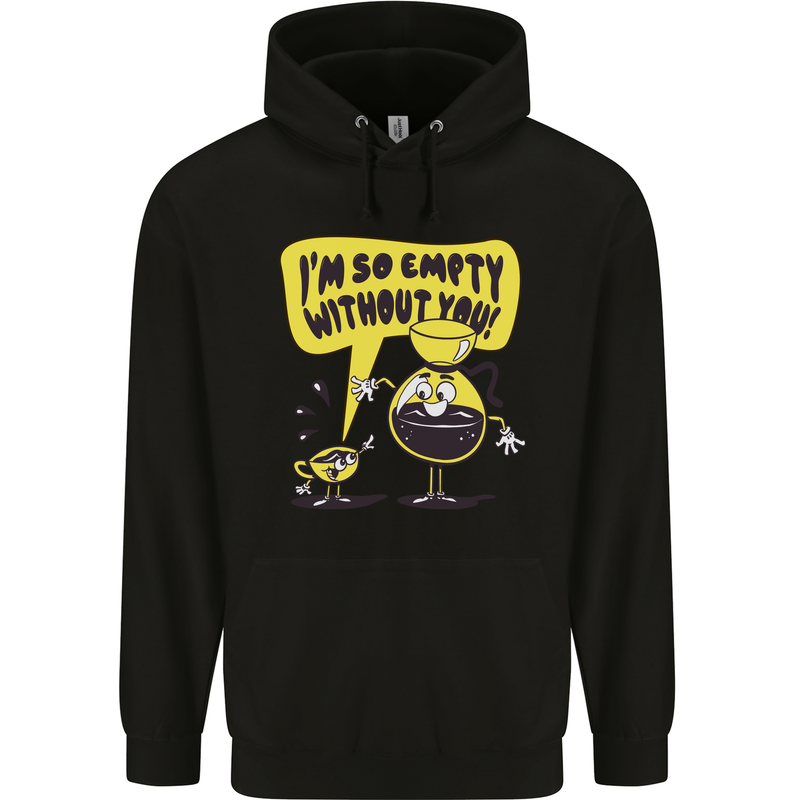 Funny Coffee Mens 80% Cotton Hoodie Black