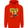 Funny Coffee Mens 80% Cotton Hoodie Bright Red