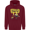 Funny Coffee Mens 80% Cotton Hoodie Maroon