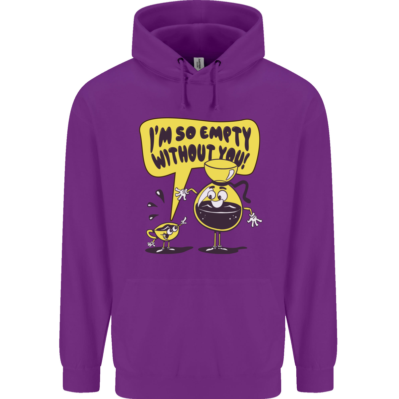 Funny Coffee Mens 80% Cotton Hoodie Purple