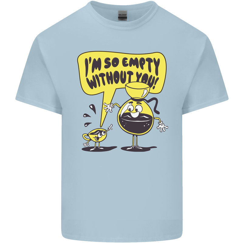 Funny Coffee Mens Cotton T-Shirt Tee Top Light Blue