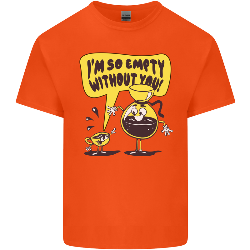 Funny Coffee Mens Cotton T-Shirt Tee Top Orange