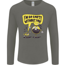 Funny Coffee Mens Long Sleeve T-Shirt Charcoal