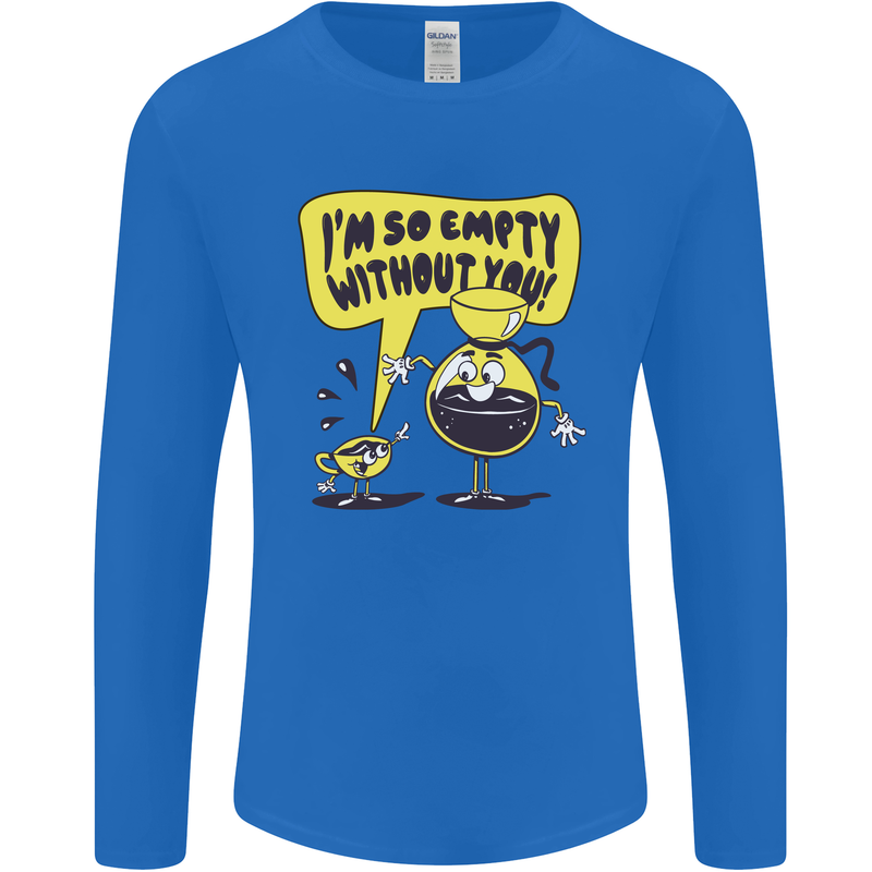 Funny Coffee Mens Long Sleeve T-Shirt Royal Blue