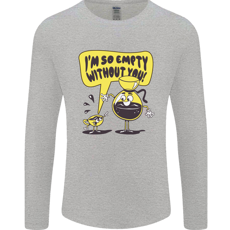 Funny Coffee Mens Long Sleeve T-Shirt Sports Grey