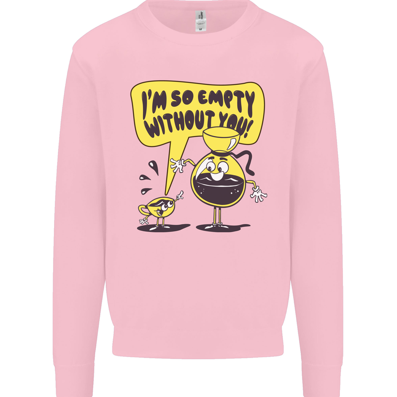 Funny Coffee Mens Sweatshirt Jumper Light Pink