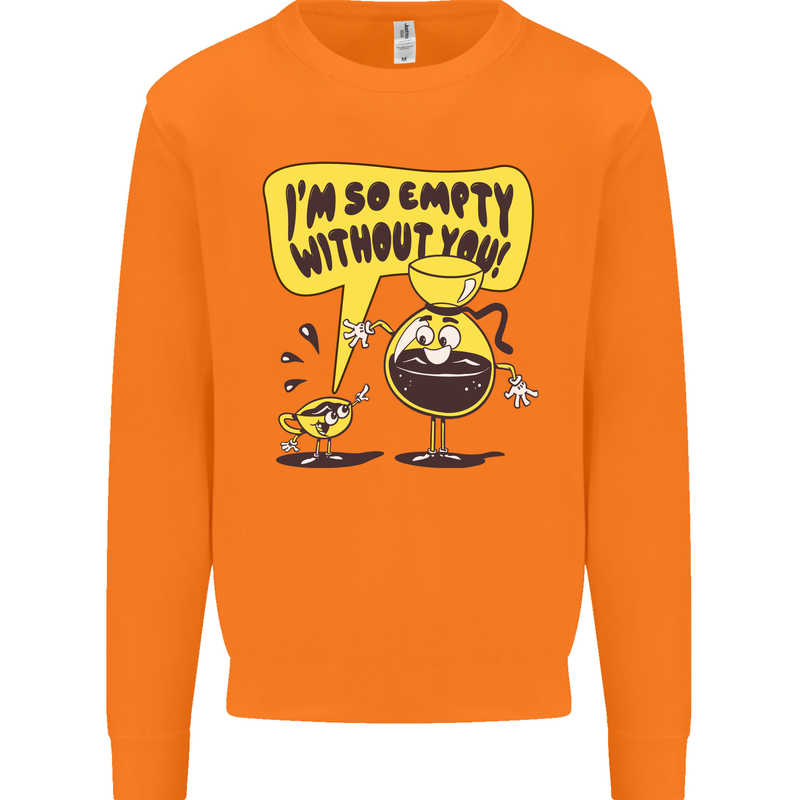 Funny Coffee Mens Sweatshirt Jumper Orange