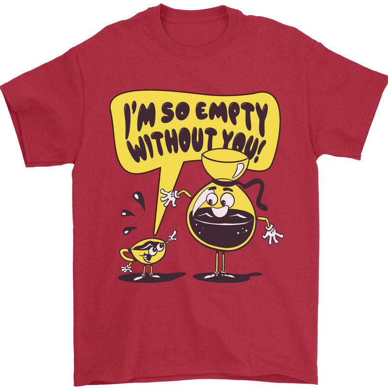 Funny Coffee Mens T-Shirt 100% Cotton Red