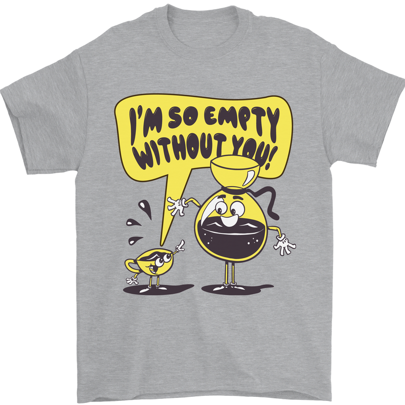 Funny Coffee Mens T-Shirt 100% Cotton Sports Grey