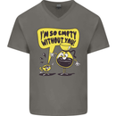 Funny Coffee Mens V-Neck Cotton T-Shirt Charcoal