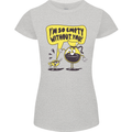 Funny Coffee Womens Petite Cut T-Shirt Sports Grey