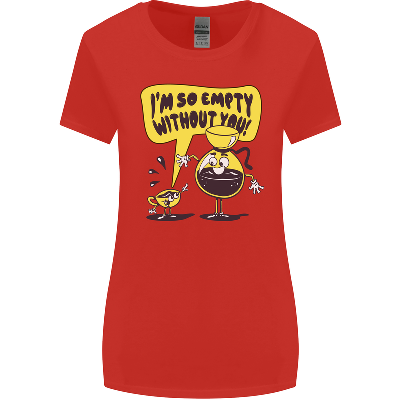 Funny Coffee Womens Wider Cut T-Shirt Red