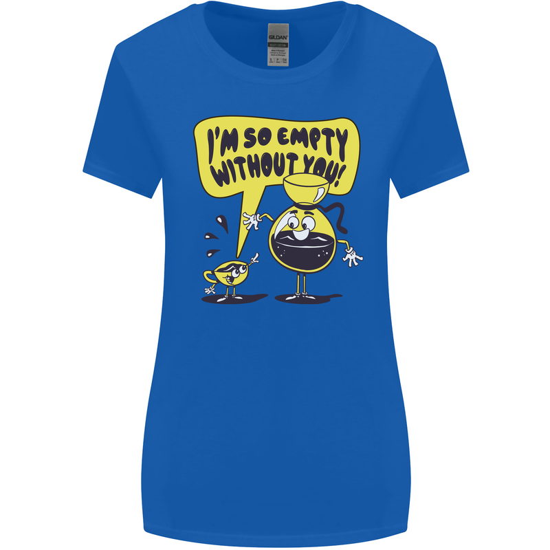 Funny Coffee Womens Wider Cut T-Shirt Royal Blue