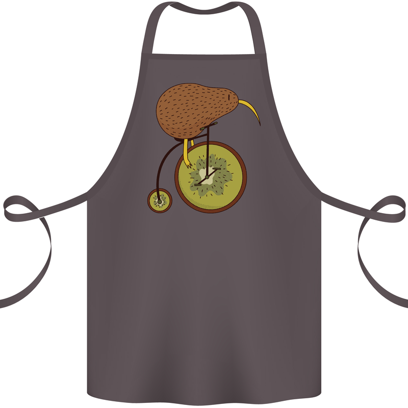 Funny Cycling Kiwi Bicycle Bike Cotton Apron 100% Organic Dark Grey