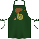 Funny Cycling Kiwi Bicycle Bike Cotton Apron 100% Organic Forest Green
