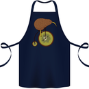 Funny Cycling Kiwi Bicycle Bike Cotton Apron 100% Organic Navy Blue