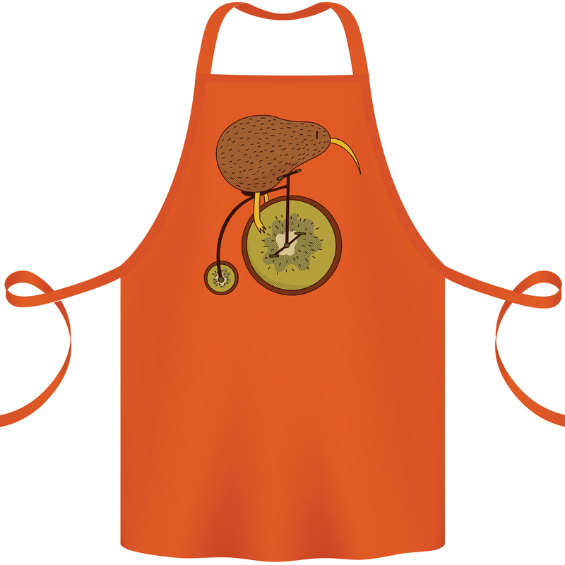 Funny Cycling Kiwi Bicycle Bike Cotton Apron 100% Organic Orange