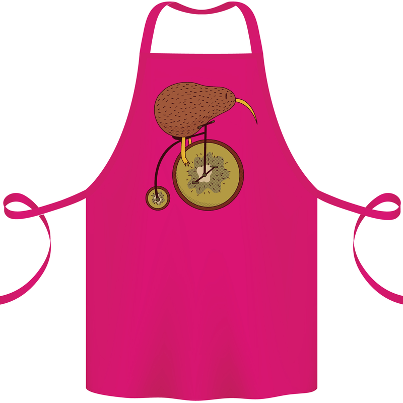 Funny Cycling Kiwi Bicycle Bike Cotton Apron 100% Organic Pink