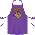 Funny Cycling Kiwi Bicycle Bike Cotton Apron 100% Organic Purple